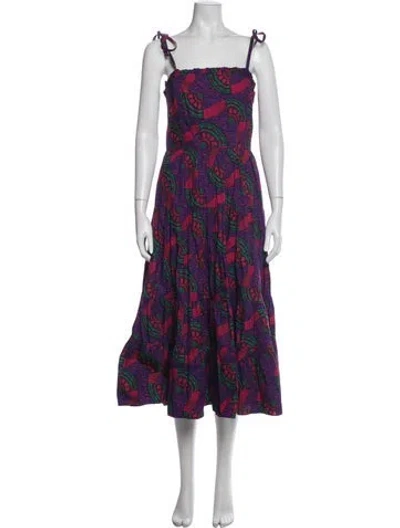 Pre-owned Ulla Johnson Printed Midi Length Dress In Neutrals