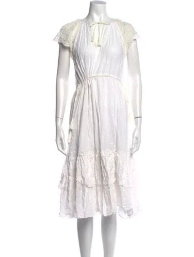 Pre-owned Ulla Johnson Printed Midi Length Dress In Neutrals
