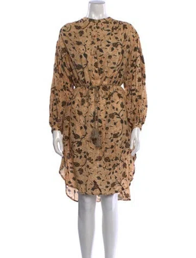 Pre-owned Ulla Johnson Printed Midi Length Dress In Neutrals