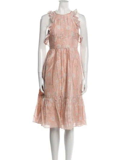 Pre-owned Ulla Johnson Printed Midi Length Dress In Pink