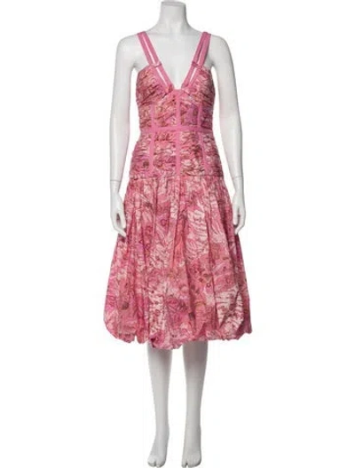 Pre-owned Ulla Johnson Printed Midi Length Dress In Pink