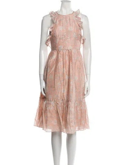 Pre-owned Ulla Johnson Printed Midi Length Dress In Pink