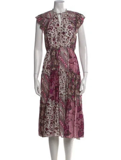 Pre-owned Ulla Johnson Printed Midi Length Dress In Pink