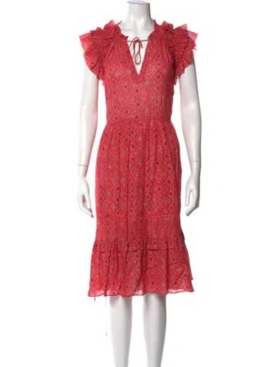 Pre-owned Ulla Johnson Printed Midi Length Dress In Pink