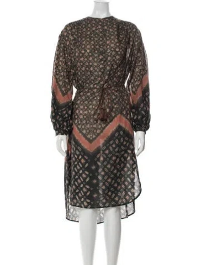 Pre-owned Ulla Johnson Printed Midi Length Dress In Red