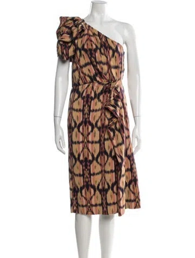 Pre-owned Ulla Johnson Printed Midi Length Dress W/ Tags In Blue