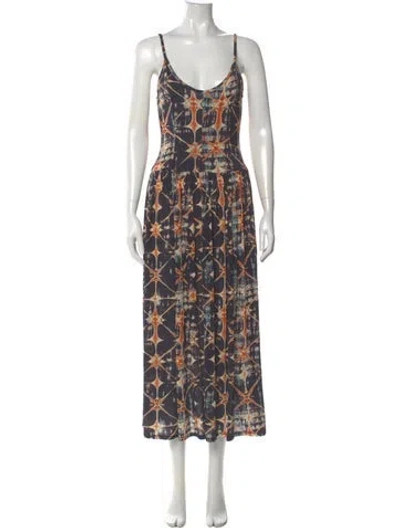 Pre-owned Ulla Johnson Printed Midi Length Dress W/ Tags In Multi