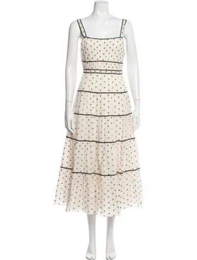 Pre-owned Ulla Johnson Printed Midi Length Dress W/ Tags In Neutral