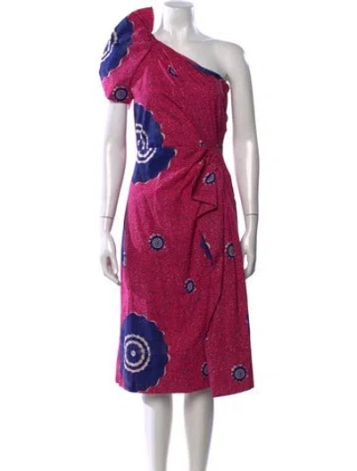Pre-owned Ulla Johnson Printed Midi Length Dress W/ Tags In Pink