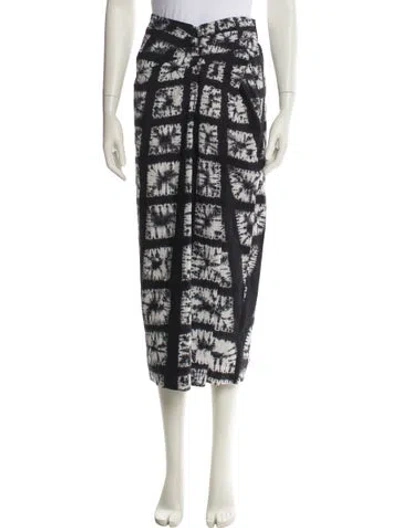 Pre-owned Ulla Johnson Printed Midi Length Skirt In Black