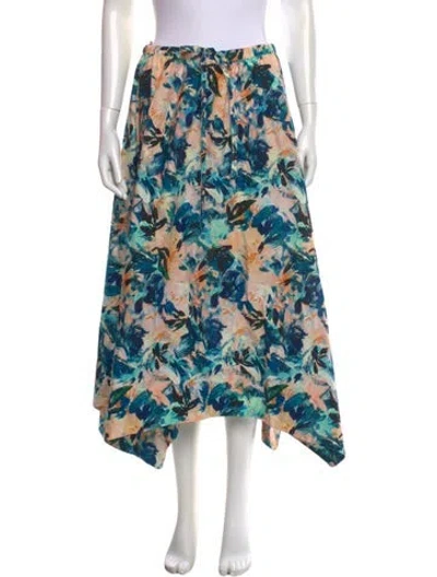 Pre-owned Ulla Johnson Printed Midi Length Skirt In Blue