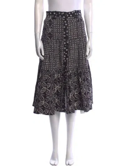 Pre-owned Ulla Johnson Printed Midi Length Skirt In Blue