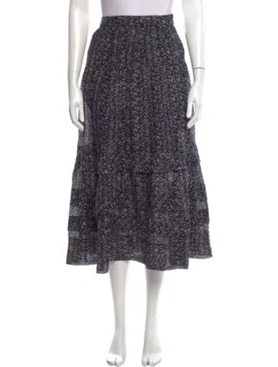 Pre-owned Ulla Johnson Printed Midi Length Skirt In Blue