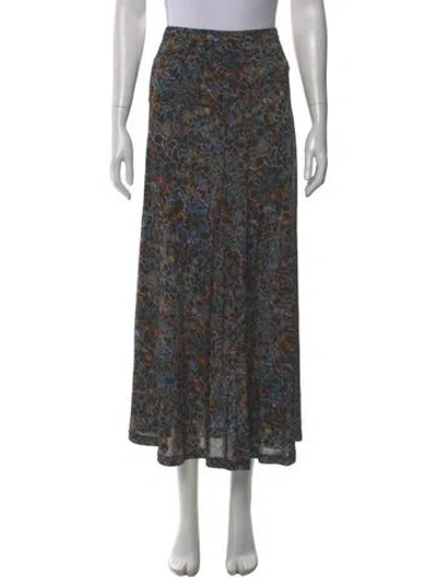 Pre-owned Ulla Johnson Printed Midi Length Skirt In Blue