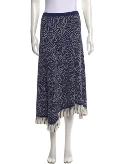 Pre-owned Ulla Johnson Printed Midi Length Skirt In Blue