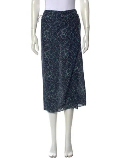 Pre-owned Ulla Johnson Printed Midi Length Skirt In Blue