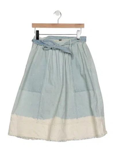 Pre-owned Ulla Johnson Printed Midi Length Skirt In Blue