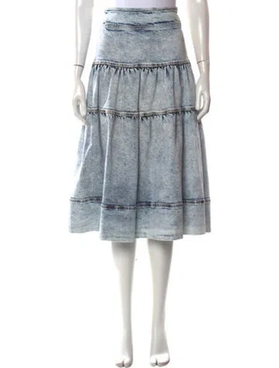 Pre-owned Ulla Johnson Printed Midi Length Skirt In Blue