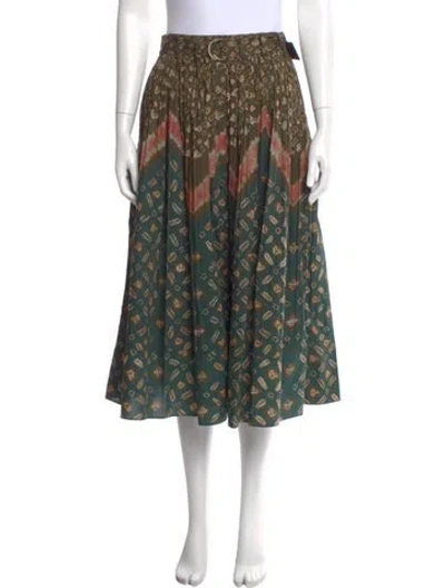 Pre-owned Ulla Johnson Printed Midi Length Skirt In Brown