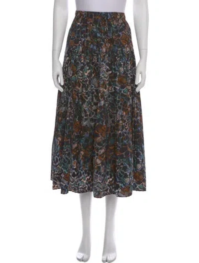 Pre-owned Ulla Johnson Printed Midi Length Skirt In Green