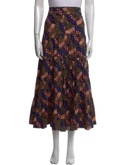 Pre-owned Ulla Johnson Printed Midi Length Skirt In Multi