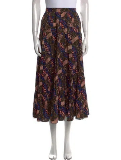 Pre-owned Ulla Johnson Printed Midi Length Skirt In Multi