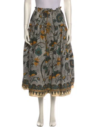 Pre-owned Ulla Johnson Printed Midi Length Skirt In Multi