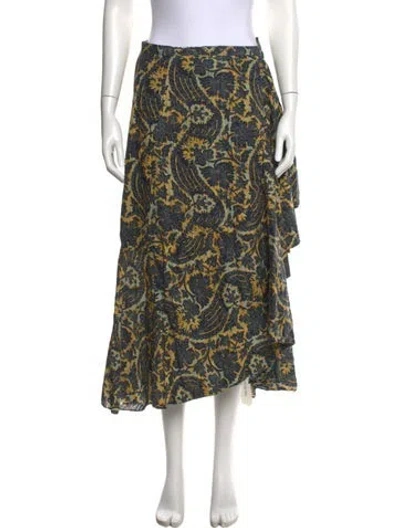Pre-owned Ulla Johnson Printed Midi Length Skirt In Multi