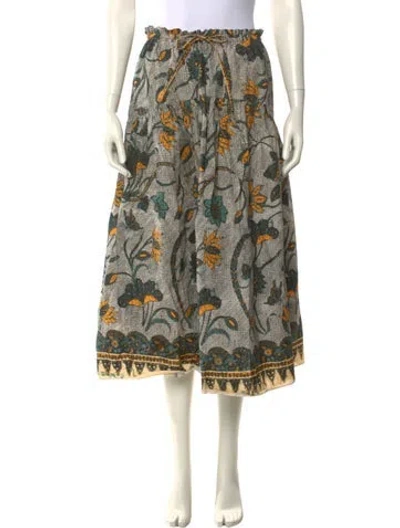 Pre-owned Ulla Johnson Printed Midi Length Skirt In Multi
