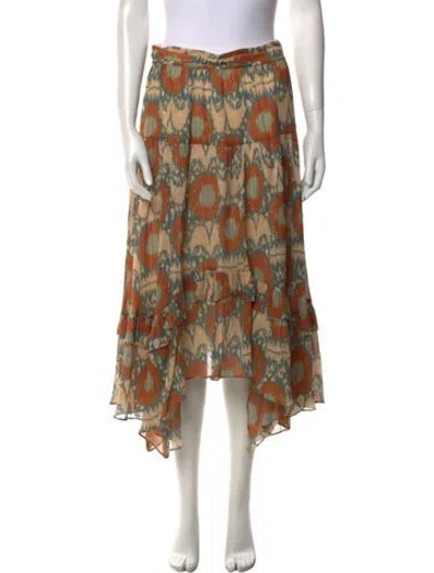 Pre-owned Ulla Johnson Printed Midi Length Skirt In Neutral