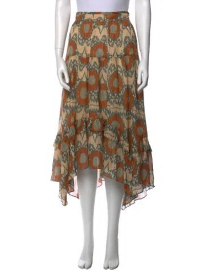 Pre-owned Ulla Johnson Printed Midi Length Skirt In Neutral