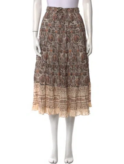 Pre-owned Ulla Johnson Printed Midi Length Skirt In Neutral