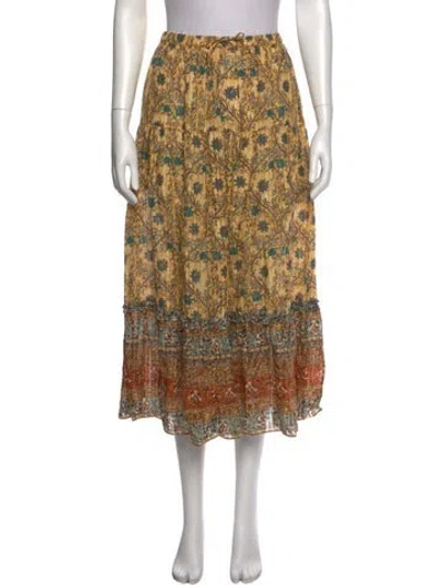 Pre-owned Ulla Johnson Printed Midi Length Skirt In Neutral