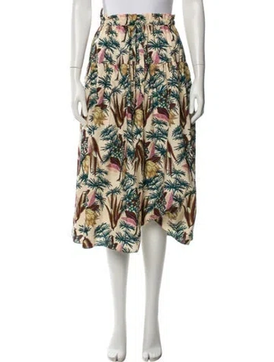 Pre-owned Ulla Johnson Printed Midi Length Skirt In Neutral