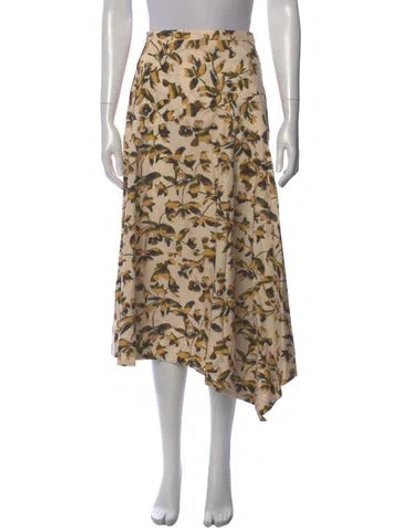 Pre-owned Ulla Johnson Printed Midi Length Skirt In Neutral