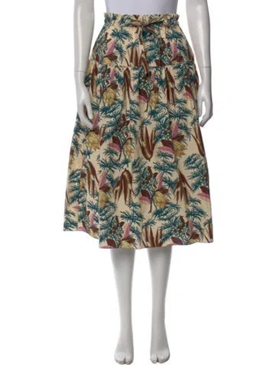 Pre-owned Ulla Johnson Printed Midi Length Skirt In Neutral