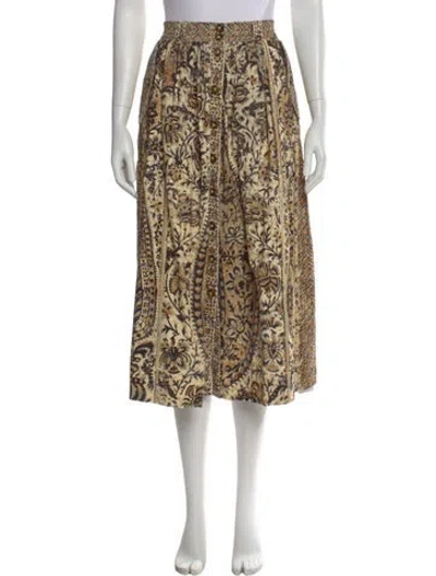 Pre-owned Ulla Johnson Printed Midi Length Skirt In Neutral