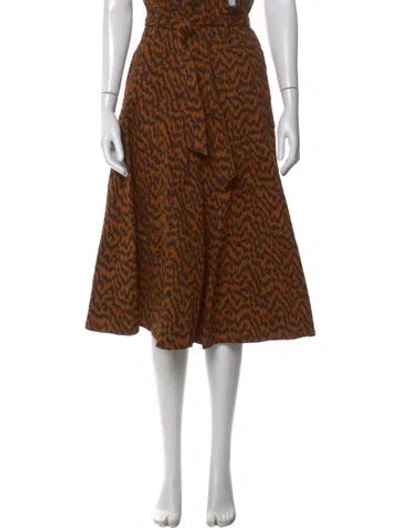Pre-owned Ulla Johnson Printed Midi Length Skirt In Neutral