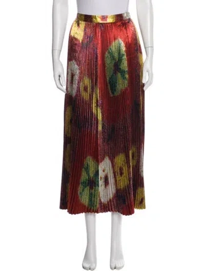 Pre-owned Ulla Johnson Printed Midi Length Skirt In Orange
