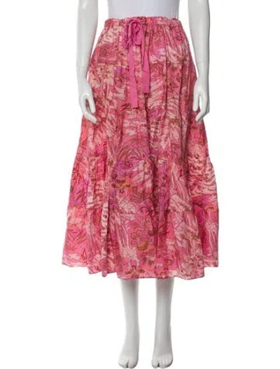 Pre-owned Ulla Johnson Printed Midi Length Skirt In Pink