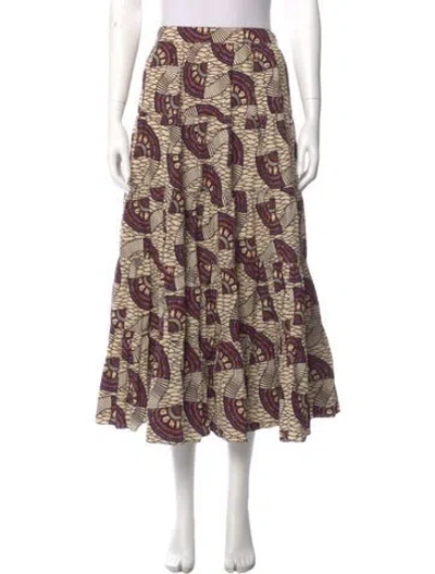 Pre-owned Ulla Johnson Printed Midi Length Skirt In Purple