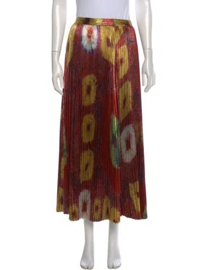 Pre-owned Ulla Johnson Printed Midi Length Skirt In Red
