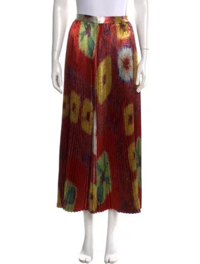 Pre-owned Ulla Johnson Printed Midi Length Skirt In Red
