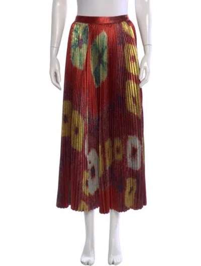 Pre-owned Ulla Johnson Printed Midi Length Skirt In Red