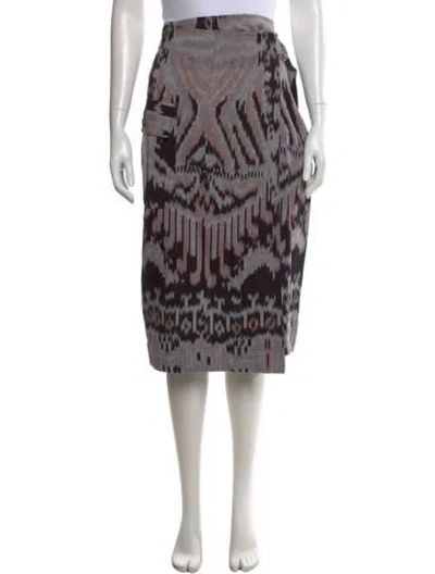 Pre-owned Ulla Johnson Printed Midi Length Skirt W/ Tags In Black