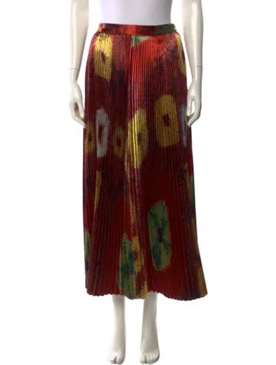 Pre-owned Ulla Johnson Printed Midi Length Skirt W/ Tags In Orange