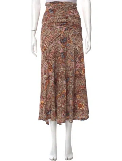 Pre-owned Ulla Johnson Printed Midi Length Skirt In White