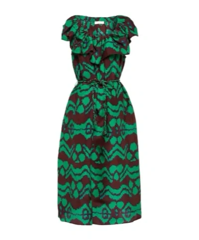 Ulla Johnson Printed Mid-length Dress In Green