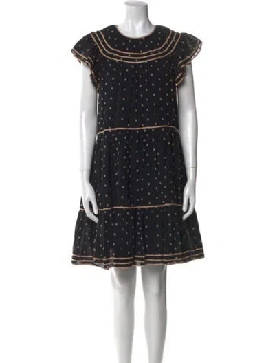 Pre-owned Ulla Johnson Printed Mini Dress In Black