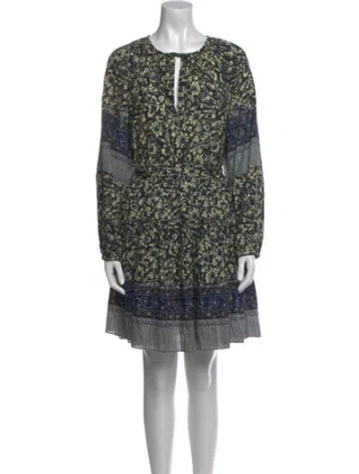 Pre-owned Ulla Johnson Printed Mini Dress In Black